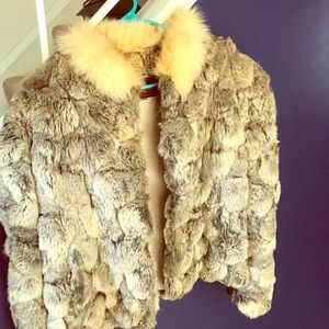 Real Rabbit Fur waist length coat
